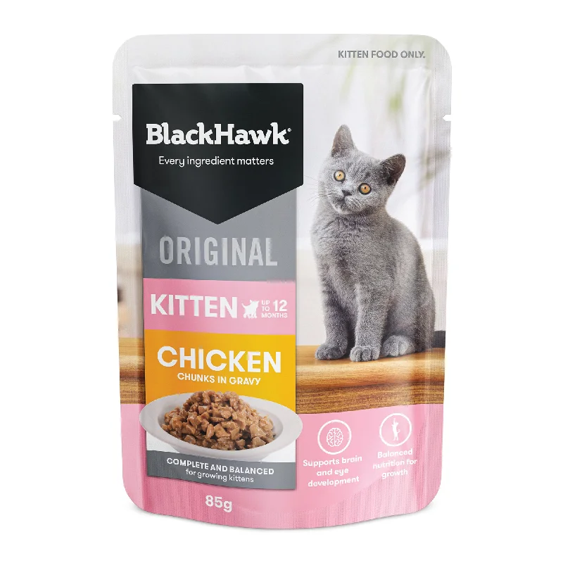    - Cat food nutritional analysis  Black Hawk Chicken Kitten Gravy Wet Cat Food