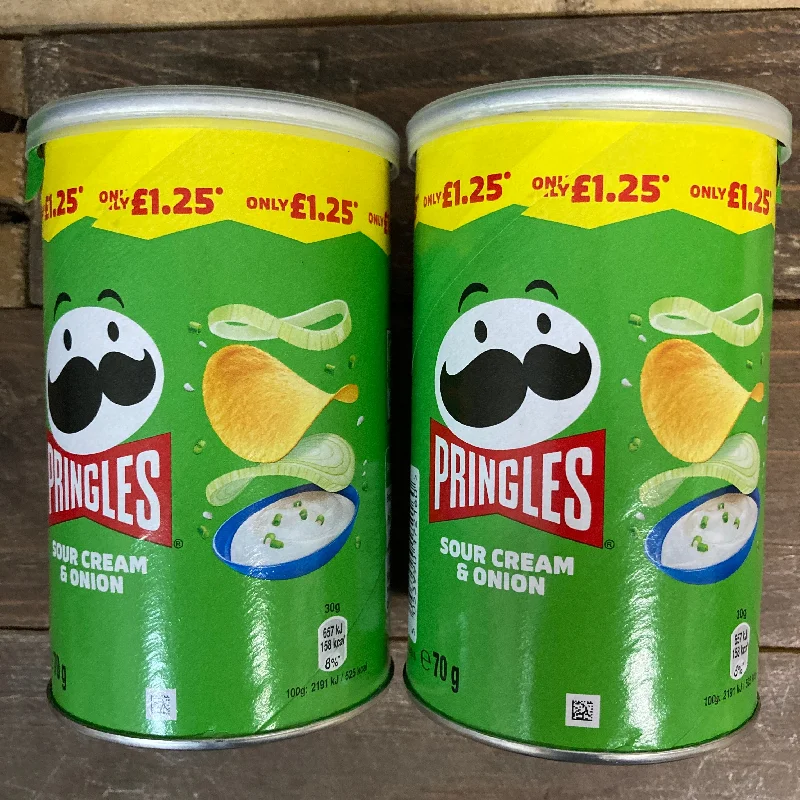 - Teething and chewing toys for puppies4x Pringles Sour Cream and Onion Crisps Tubs (4x70g)