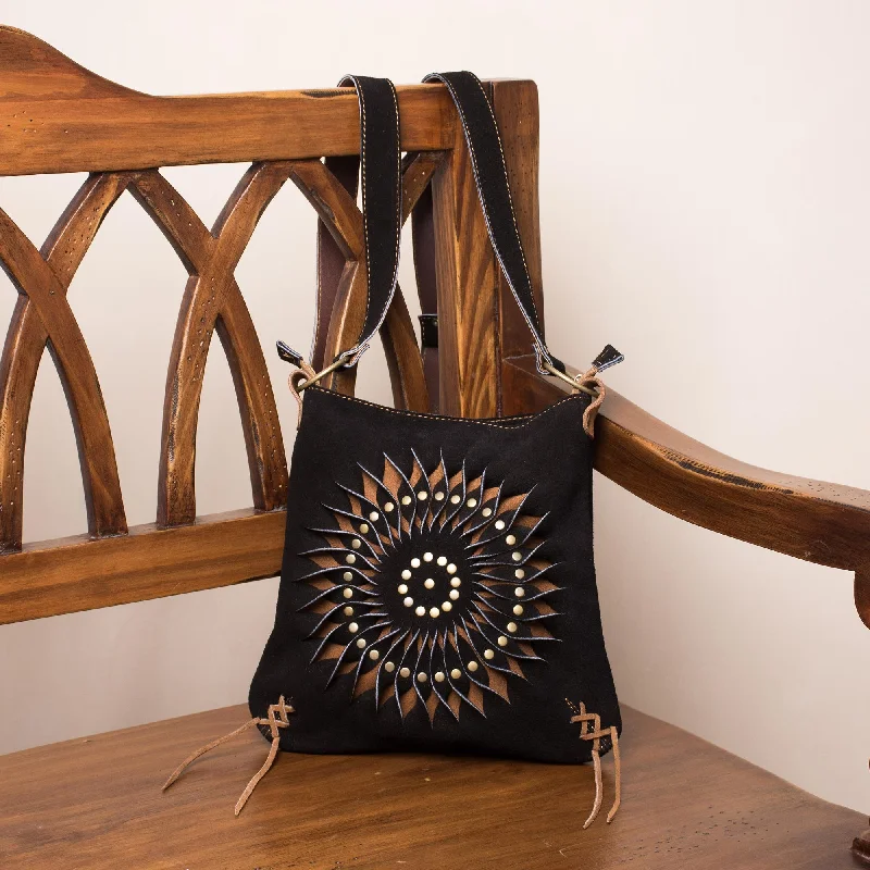 - Pet fence foldable indoorMesmerizing Sun Black and Brown Suede Laser Cut Sun Motif Sling