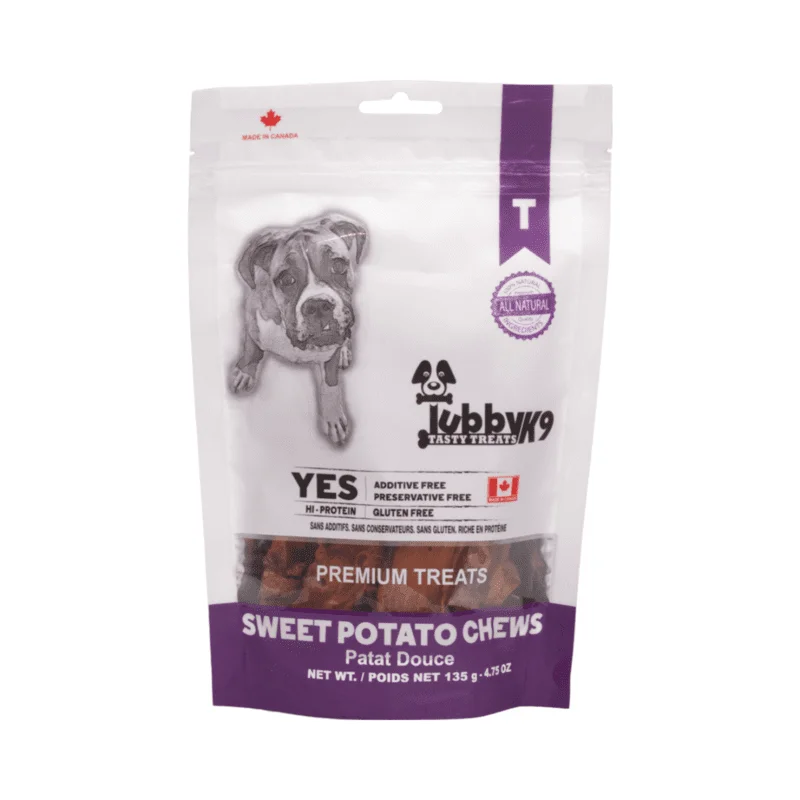  -High-fiber dog foodTubbyK9 Sweet Potato Chews - 135g