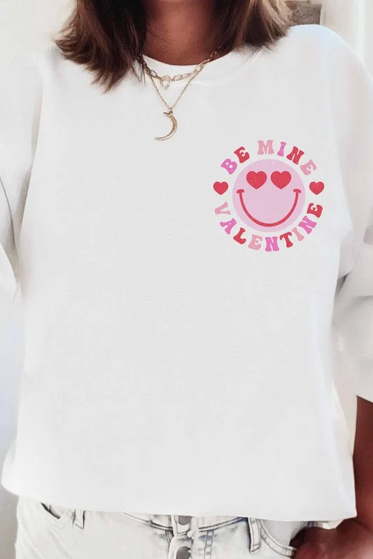 BE MINE VALENTINE SMILEY SWEATSHIRT PLUS SIZE