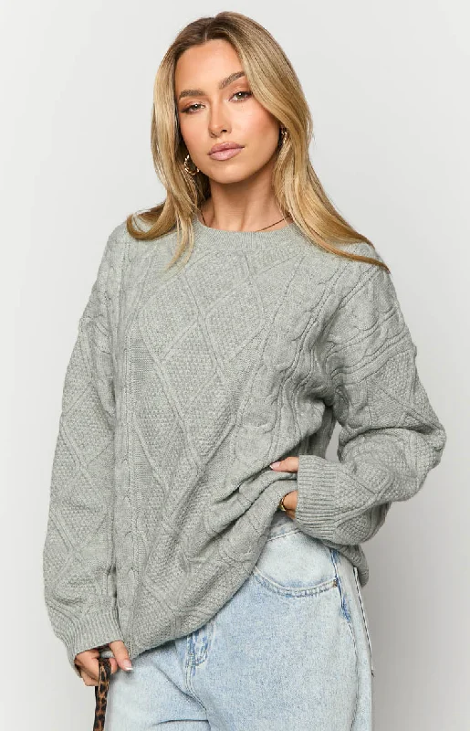 Hardy Grey Cable Knit Sweater