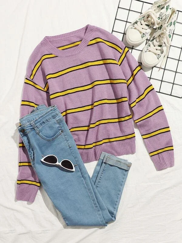 Striped Colorblock Sweater