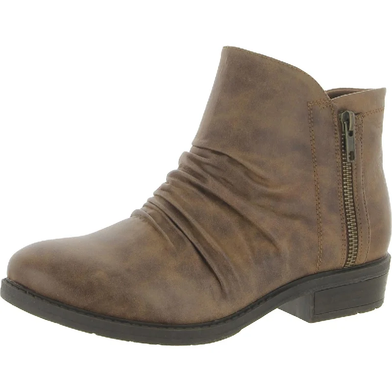 Yippee Womens Faux Leather Slouchy Ankle Boots