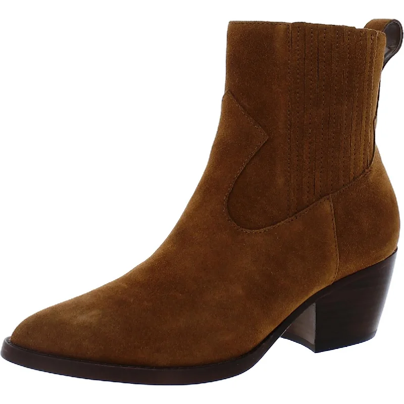 Racquel Womens Suede Pointed Toe Ankle Boots