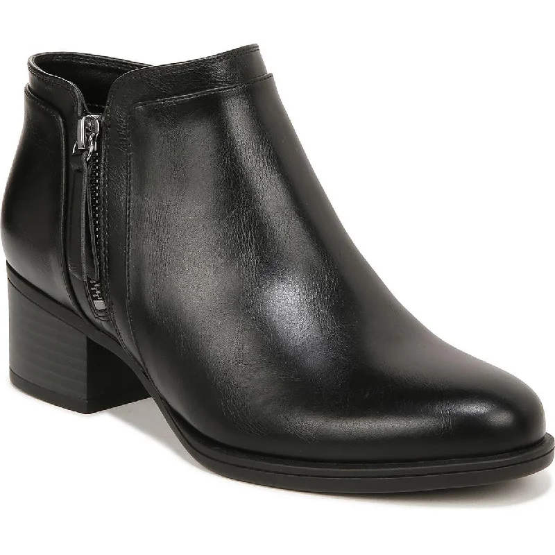 Karol Womens Faux Leather Side-Zip Ankle Boots