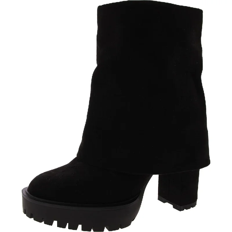 Womens Zipper Platform Ankle Boots