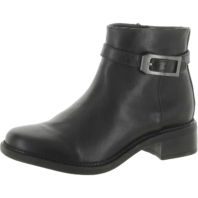 Maye Grace Womens Leather Buckle Ankle Boots