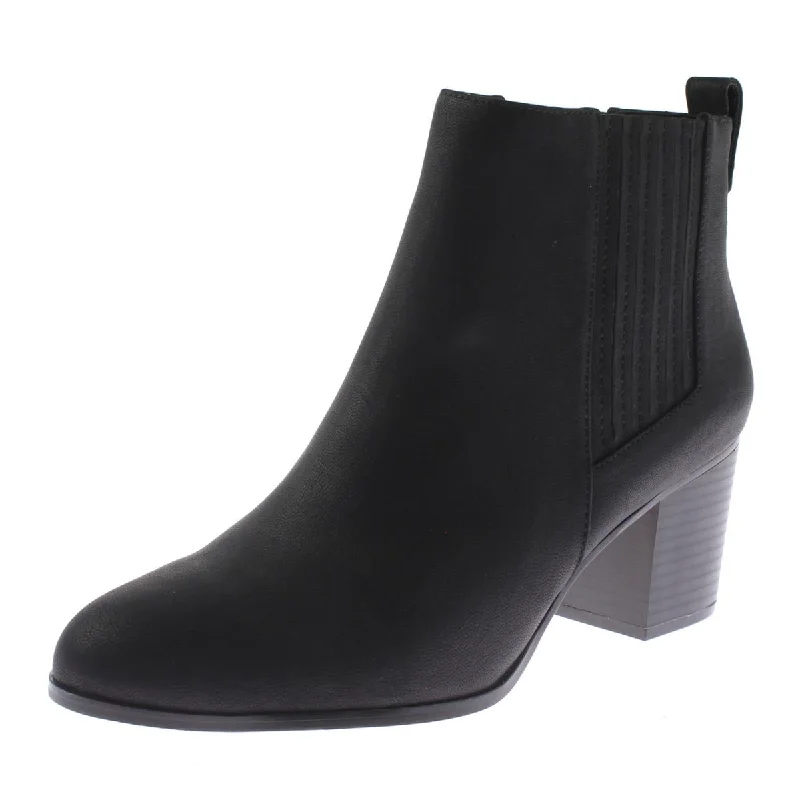 Fainn Womens Solid Stacked Ankle Boots