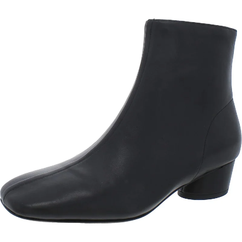 Ravenna Womens Leather Square Toe Ankle Boots