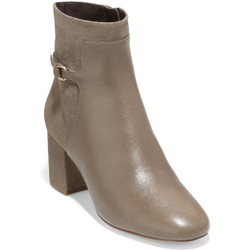 Amalie Womens Leather Zip Up Ankle Boots