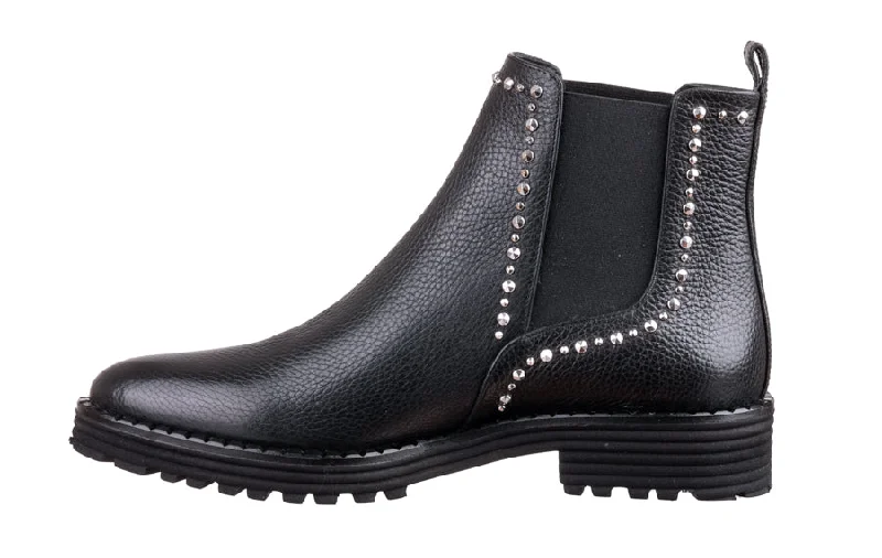 EVA STUDS BLACK LEATHER