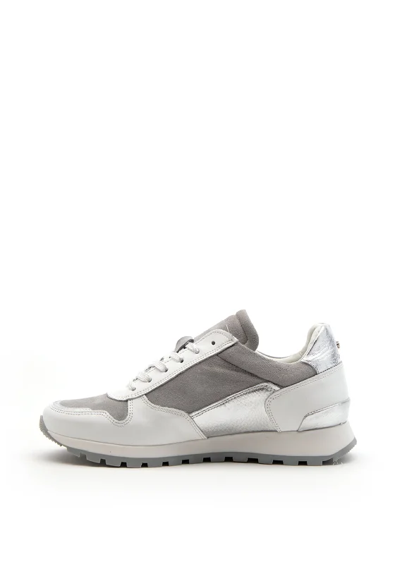 Amy Huberman Jerry Maguire Leather Mix Trainer, Grey & White