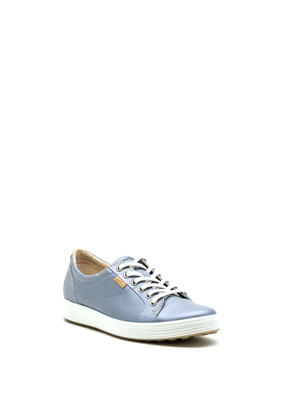 ECCO Soft 7 Classic Lace Up Comfort Trainer, Blue