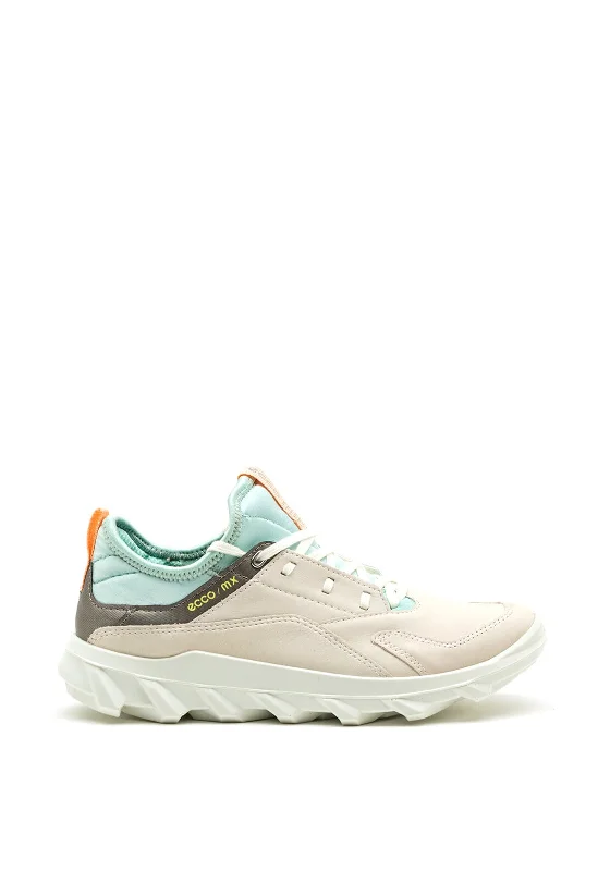 Ecco Womens MX Nubuck Leather Trainer, Cream