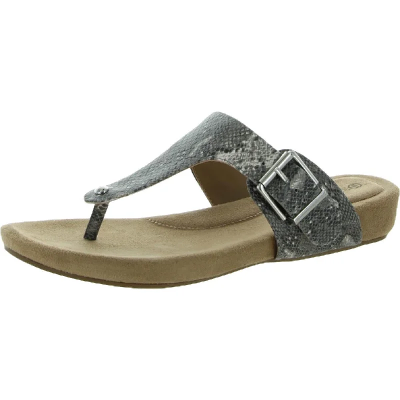 Giani Bernini Womens Rivver Embossed Buckle Thong Sandals