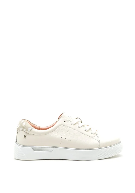 Kate Appleby Stornoway Faux Leather Trainers, Cream