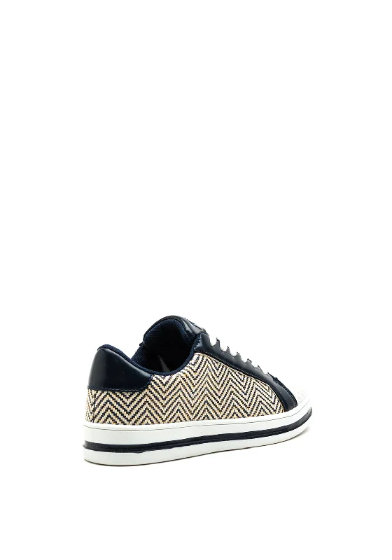 Menbur Metallic Thread Woven Trainer, Navy Multi