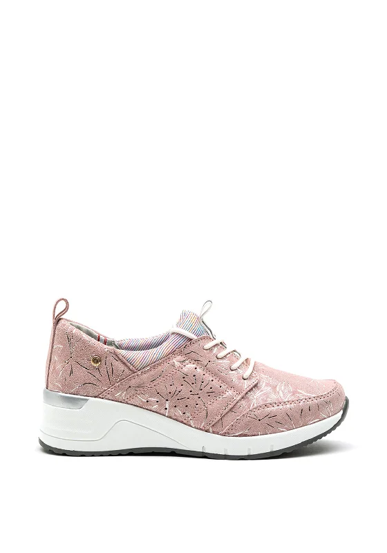 Patrizio Como Lombardy Metallic Shimmer Wedged Trainer, Pink