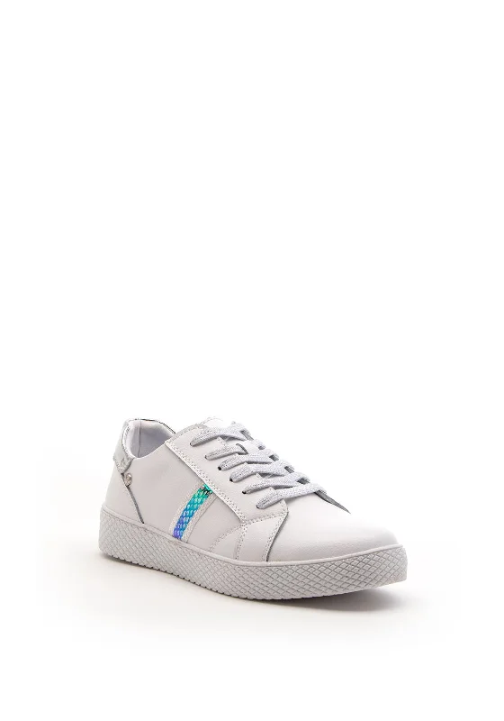 Patrizio Como Tellaro Glitter Rubber Sole Trainer, White