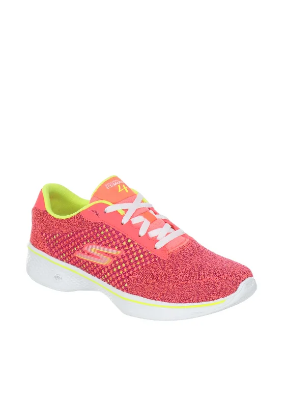 Skechers Womens Go Walk 4 Trainers, Orange