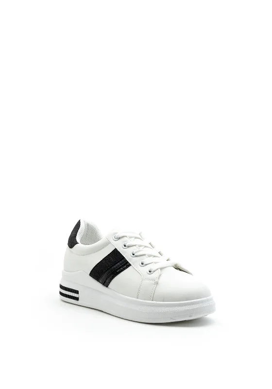 Zen Collection Glitter Detail Trainer, White & Black