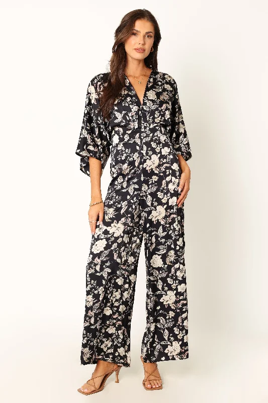 Sasha Jumpsuit - Black Floral