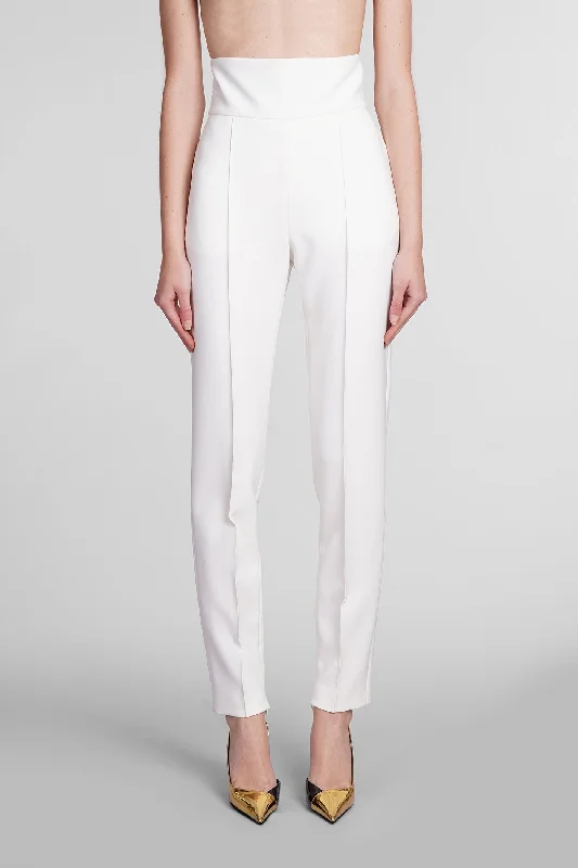 Pants in white polyester