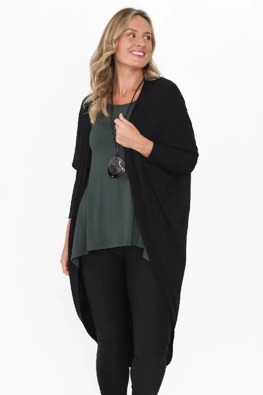 Aubrey Black Bamboo Cocoon Cardigan