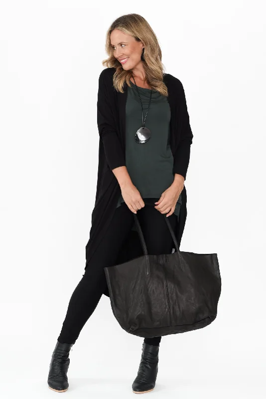 Aubrey Black Bamboo Cocoon Cardigan