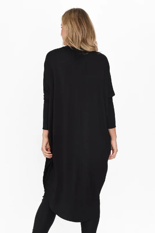 Aubrey Black Bamboo Cocoon Cardigan