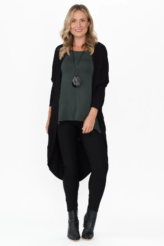 Aubrey Black Bamboo Cocoon Cardigan