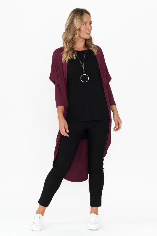 Aubrey Burgundy Bamboo Cocoon Cardigan