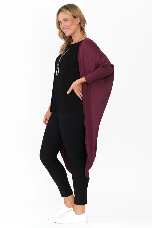 Aubrey Burgundy Bamboo Cocoon Cardigan