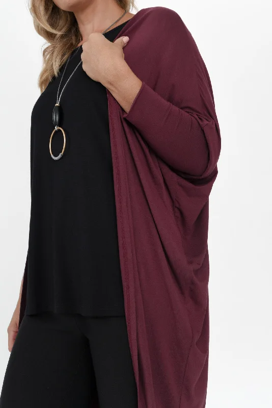 Aubrey Burgundy Bamboo Cocoon Cardigan