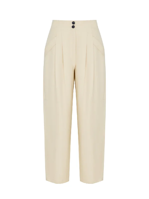 Wide Leg Pant With Pockets (Oat)