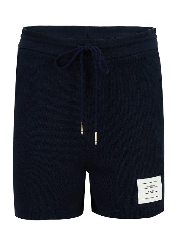 Pique Rib Gusset Stripe Short (Navy)