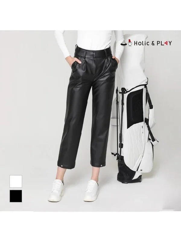 Women s leather line casual jogger pants HD3WPT005