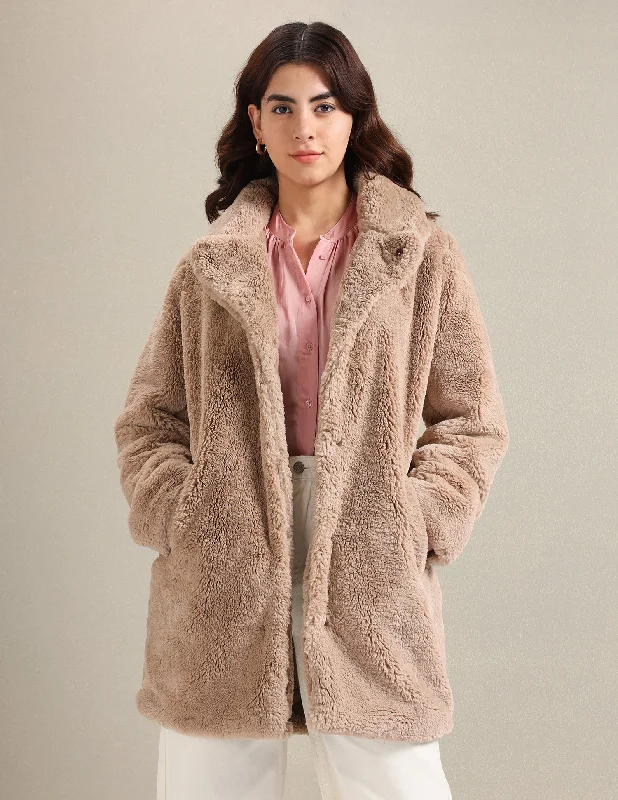 Noch Collar Faux Fur Jacket