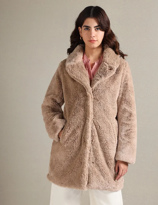 Noch Collar Faux Fur Jacket