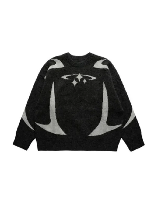 Star Jacquard Baggy Sweater