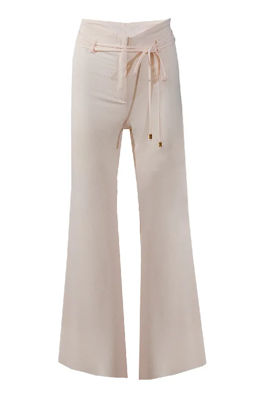 SUNSET CREAM TIE-FRONT PANTS