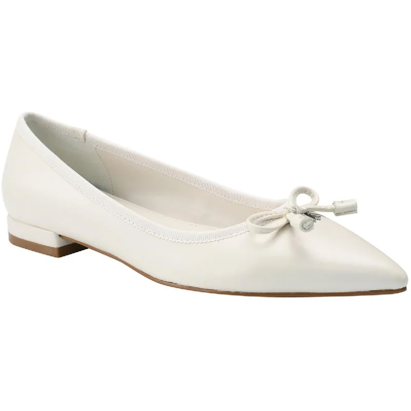 Calvin Klein Womens Kirra 2 Faux Leather Pointed Toe Ballet Flats